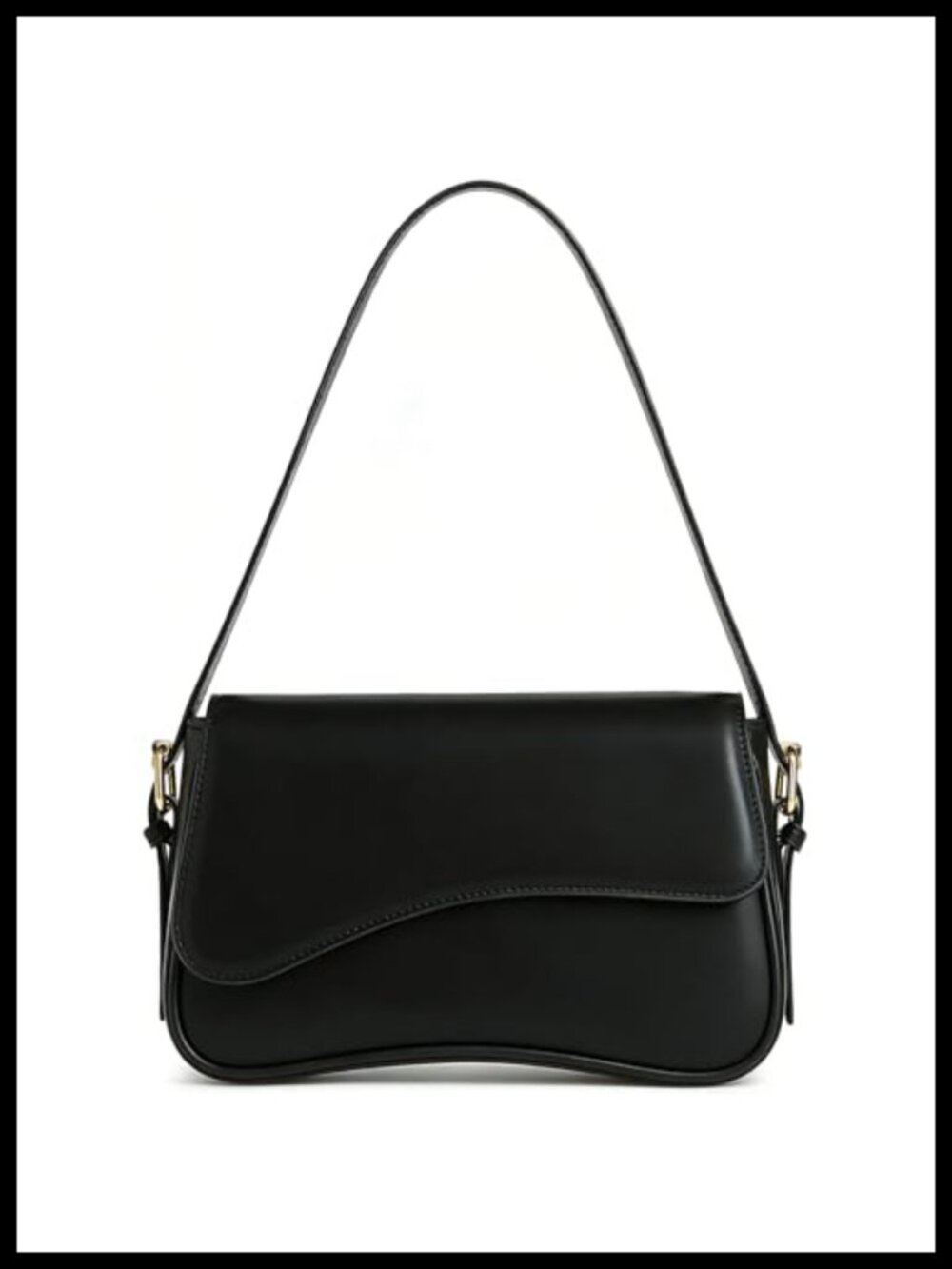 Y2K PU Leather Shoulder Bag Crossbody Purse 2 Adjustable Strap